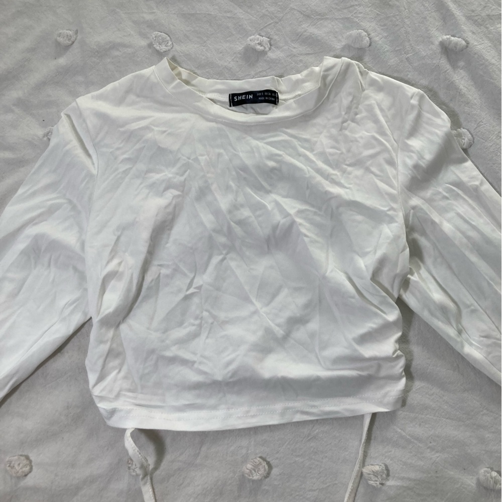 Backless white crop top